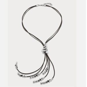 UNO de 50 Leather Silver plated Necklace Skalator Woman Climb BOHO Tassel Dangle